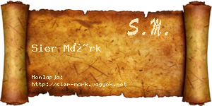 Sier Márk névjegykártya