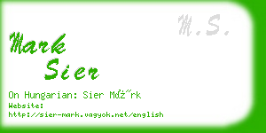 mark sier business card